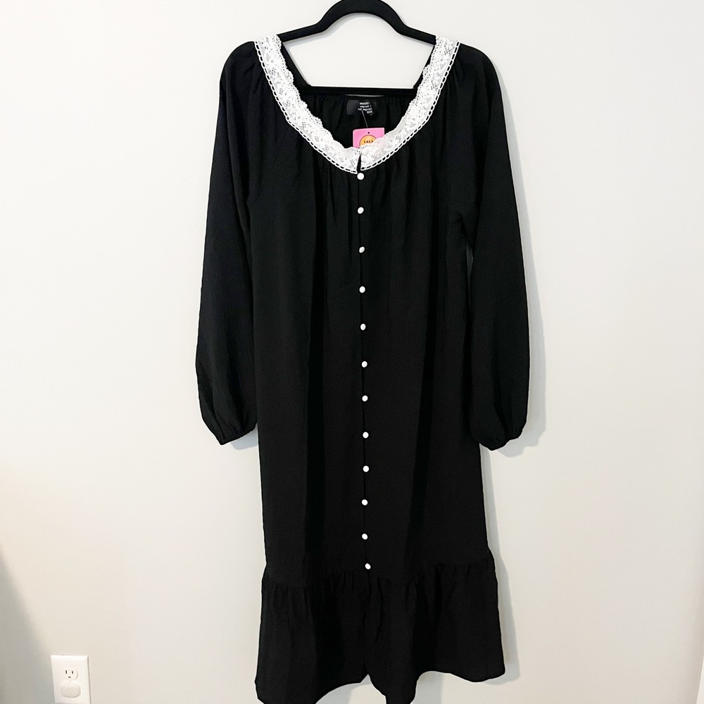 Dressed in Lala Romanticize Your Life‎ Black Midi Dress Oversized small - Picture 2 of 10